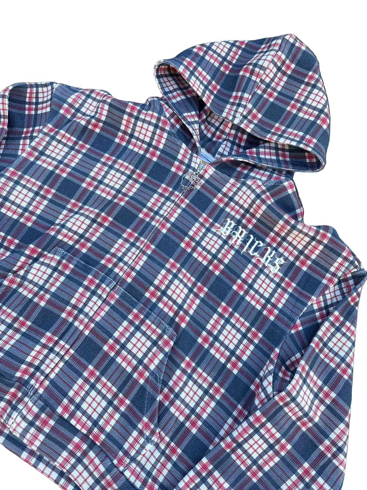BRICK$ PLAID WAFFLE HOODIE