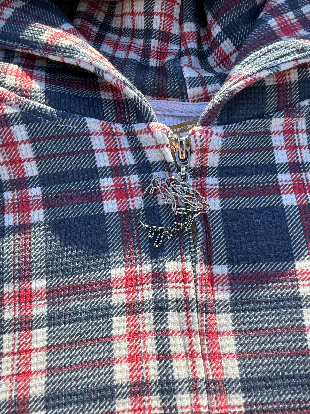 BRICK$ PLAID WAFFLE HOODIE