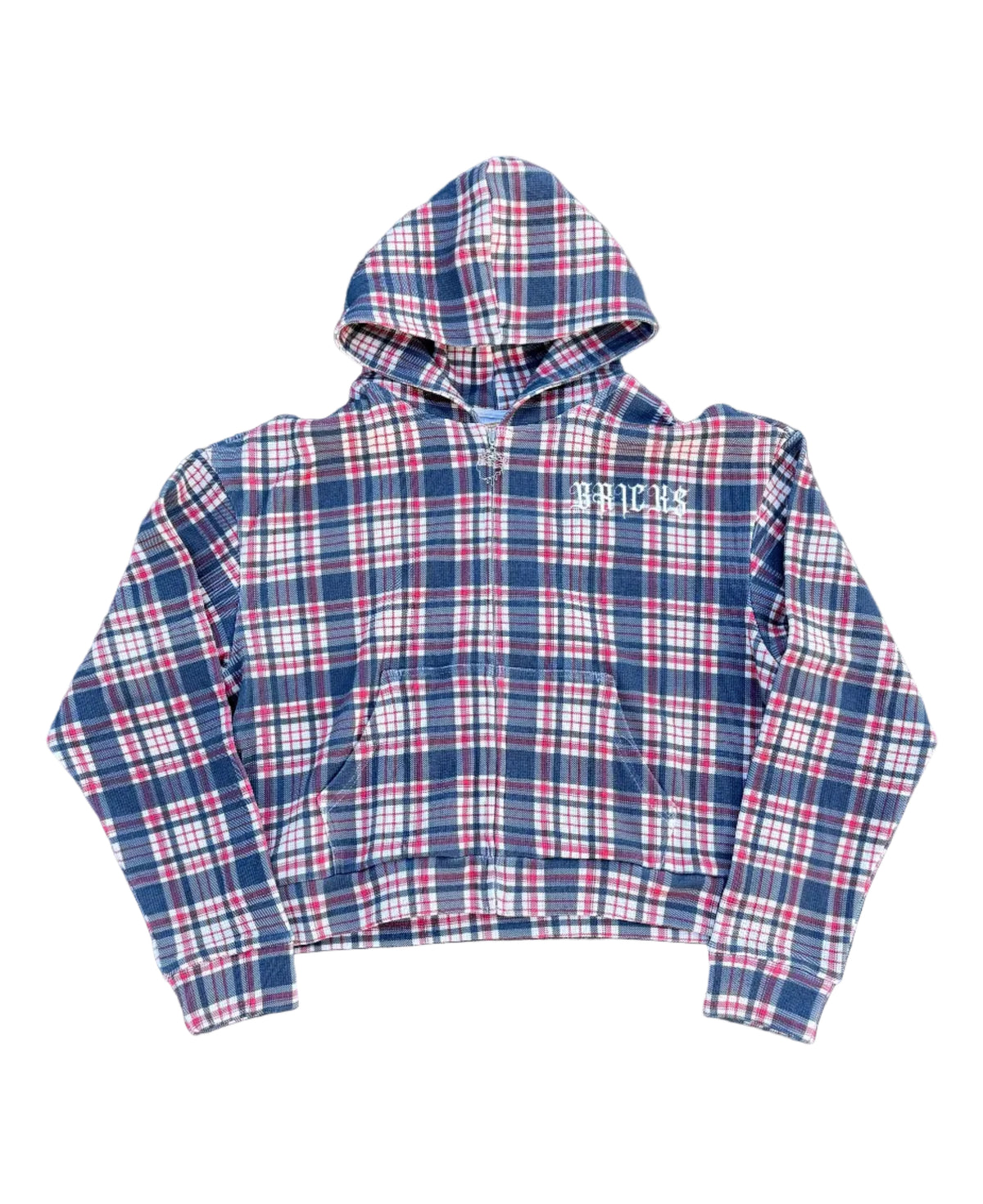 BRICK$ PLAID WAFFLE HOODIE